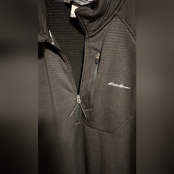 Eddie Bauer Grid Fleece Quarter Zip Pullover - Men's Large - Picture 3 of 6